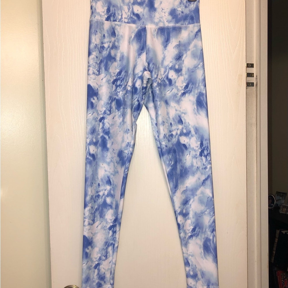 Forever 21 Blue Tie-Dye Marbled Leggings size S